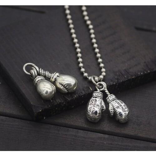 925 Sterling Silver Tai Yin runner English boxing set baseball glove pendant punk personality cool gift