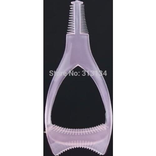New 3 in1 Mascara Applicator Guide Guard Eyelash Comb Cosmetic Brush Curler
