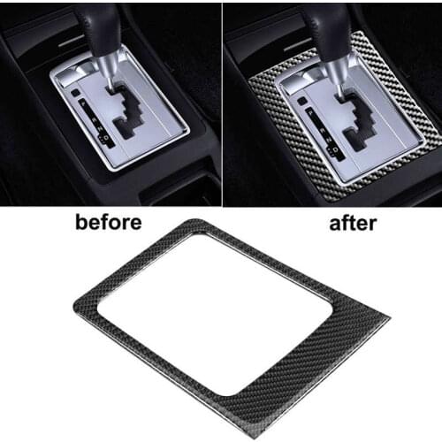 Gear Shift Panel Cover Sticker Carbon Fiber Trim Fit for Mitsubishi Lancer GT/GTS 2008 2009-2016 Interior Mouldings Automobiles