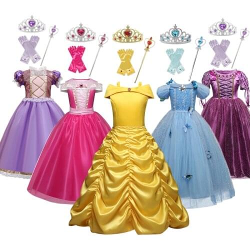 Girls Princess Dress Halloween Cosplay Party Costume Kids Fancy Dress Up Children Disguise Dresses