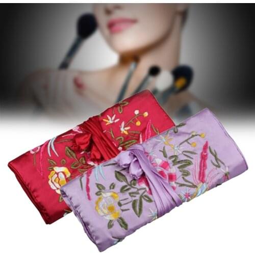 New Portable Ladies Travel Jewelry Roll Bag Embroidery Jewelry Packaging Bag Womens Fashion Jewelry Organizer Case Pouch