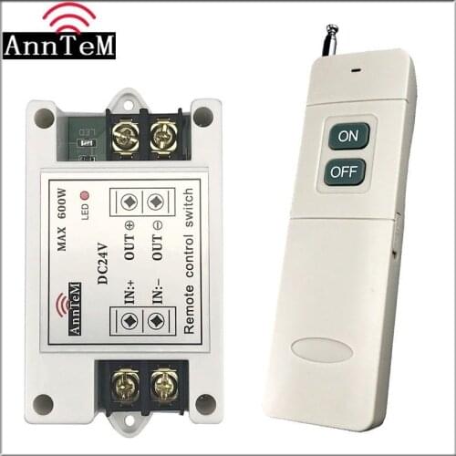 Anntem Wireless Remote Control Switch 433mhz rf Transmitter and Receiver kit dc 16v to 24v Battery Power on Off Relay Controller