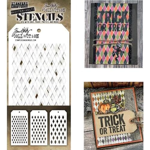 Rhombus Pattern Stencils For Card Making New Arrival Diy Layering Background Stencils Wall Painting Scrapbook Coloring Card Hot