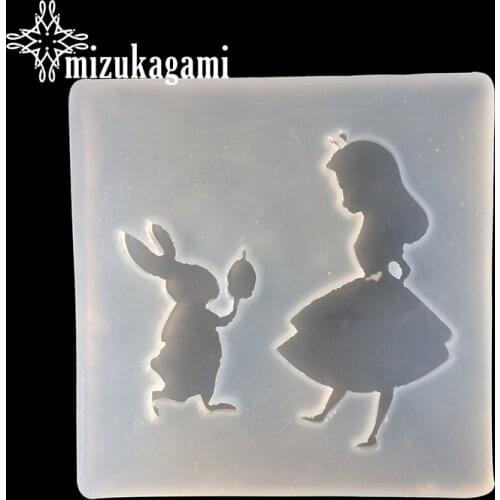UV Resin Jewelry Liquid Silicone Mold Cartoon Girl Rabbits Shape Resin Molds For DIY Necklace Pendant Charms Toys Making Jewelry