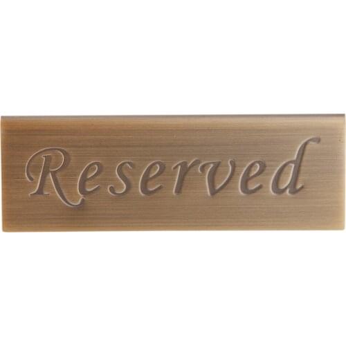 Stainless Steel Reserved Table Sign Card Wedding Restaurant Club Tabletop