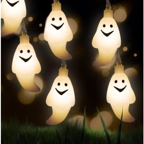 20LEDs Halloween Ghost Light 3 Meters Ghost String Lights DIY Hanging Horror Halloween Decoration For Home Party Supplies