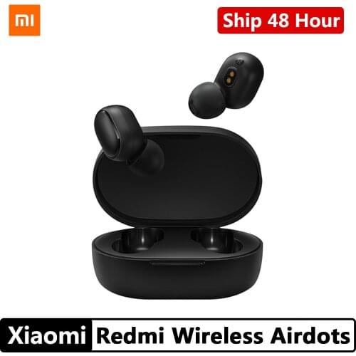 Original Xiaomi Redmi Airdots TWS Wireless Earphone Stereo Bass Handsfree Earbuds Bluetooth 5.0 Noise Reduction Tap AI Control