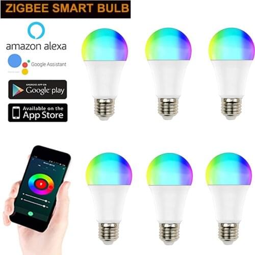 1/2/3/6/8/10PCS ZigBee 3.0 Tuya Smart Led Lamp Bulb Light E27 240V RGB+W+C Works with Smartthings Alexa Echo Hub Google Home 10W