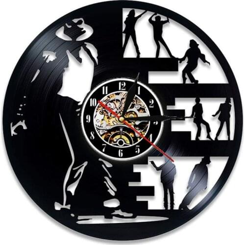 Vintage Vinyl Record Wall Clock Modern Design Music King Michael Jackson Vinyl Clocks Wall Watch Home Decor Gifts for Fan