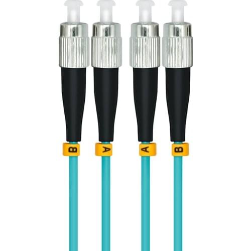 Indoor Armored 40 Meters FC-FC Duplex 10 Gigabit 50/125 Multi-mode Fiber Optical Cable OM3 Aqua 10GB FC to FC Patch Cord Jumper