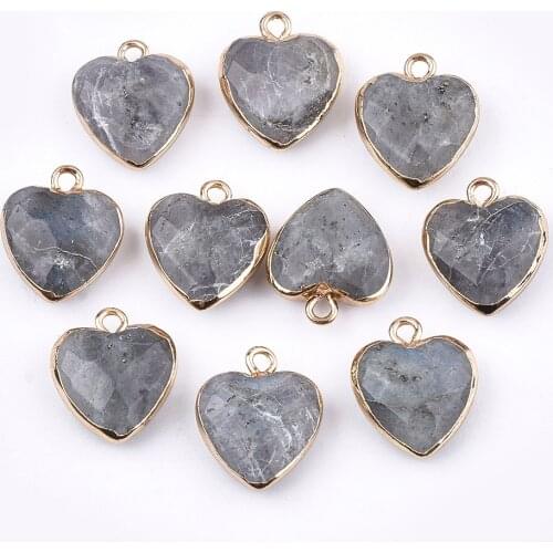 1pcs Electroplate Natural Labradorite Amazonite Synthetic Malachite Stone Pendants Charm for Jewelry Making Necklace Accessories