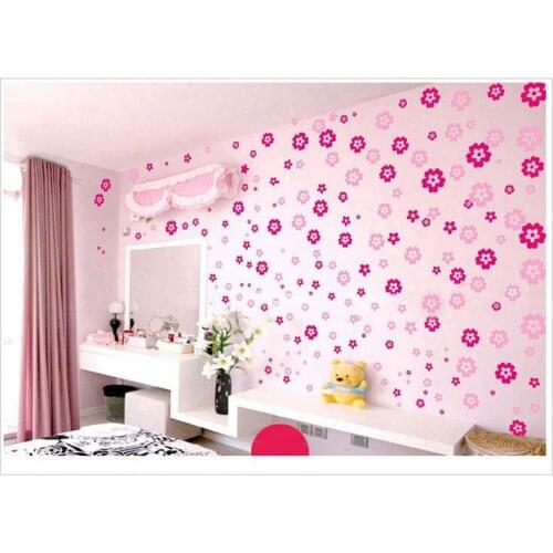 108pcs Flowers and 6pcs Butterfly Wall Stickers Living Room Bedroom Art Decals Home Decoration Furniture Stickers Baby Nursery