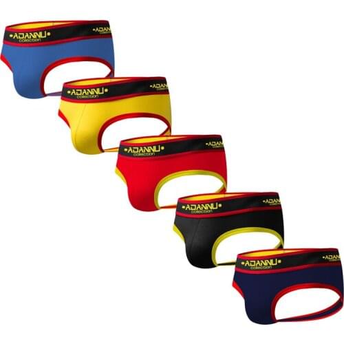 5PCS Men Thongs Jockstrap Male Underwear G-strings Breathable Men Briefs Thong Sexy Male Panties Briefs Gay Tanga Underwear Men