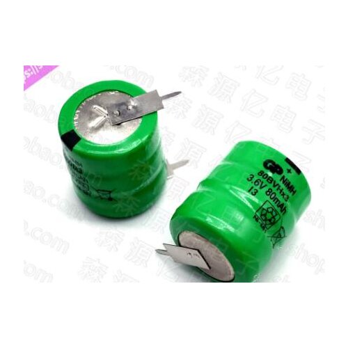 5PCS Original 3.6V80mAh with soldering feet 3/V80H rechargeable battery 3.6V80mAh lithium battery