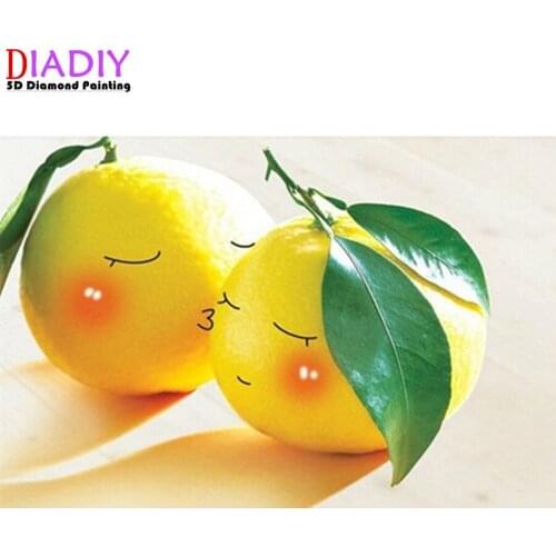 5D DIY Diamond Painting fruit lemon Full Square Diamond Embroidery Decor Home Resin Drill Crystal Picture Of Rhinestone