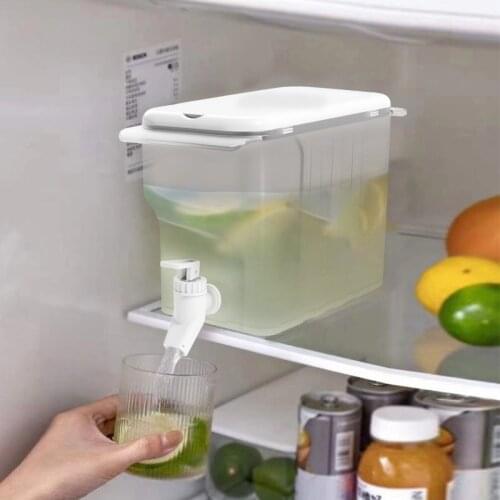 4.5L Refrigerator Cold Kettle with Faucet Lemon Juice Fruit Teapot Cold Water Jug Bucket Container Pot Kitchen Drinks Dispenser
