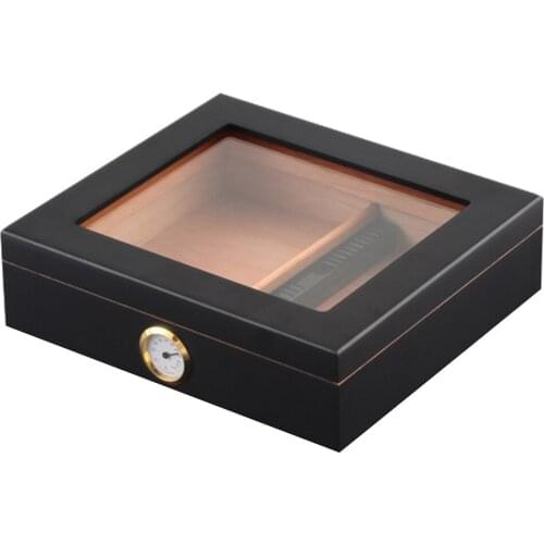 1Pcs Wood Cigars Case Travel Humidor Box With Humidifier Hygrometer Cigarette Accessories Tobacco Herb Sigaren Smoke Box COHIBA
