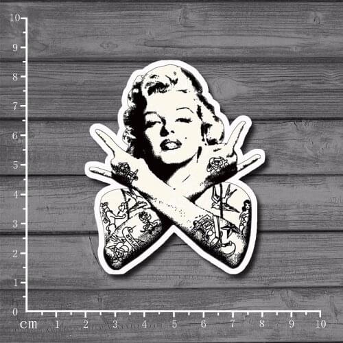 Black&White Tattoo Monroe Waterproof Kids Toy Suitcase Stationery Sticker On Laptop Notebook Luggage Tide Brand Stickers[single]