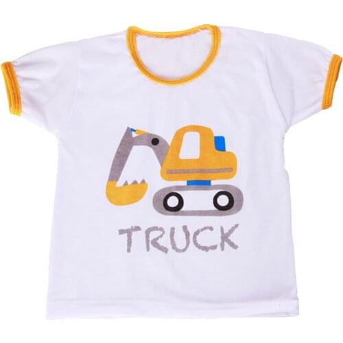 2018 Baby Boys Girls T-Shirt Cartoon Engineering Vehicles Child T-Shirt Short Sleeve Childrens Clothing Kids Baby Boy Girl Tops