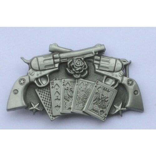 The Double Gun and Joker Belt Buckle JF-BY305 suitable for 4cm wideth belt with continous stock free shipping