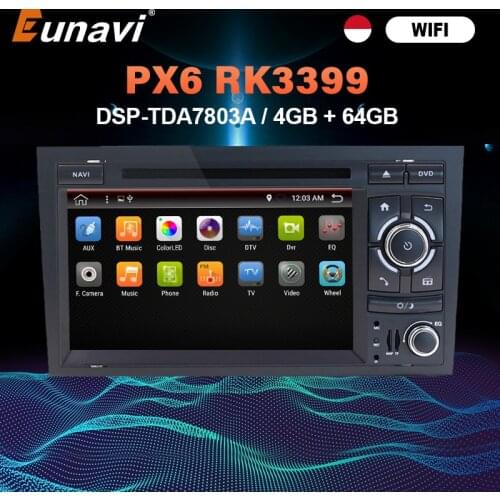 Eunavi 2 Din Car radio multimedia Player Automotivo For Audi A4 S4 2002-2008 2din stereo dvd cd gps navigation 4G 64GB Headunit