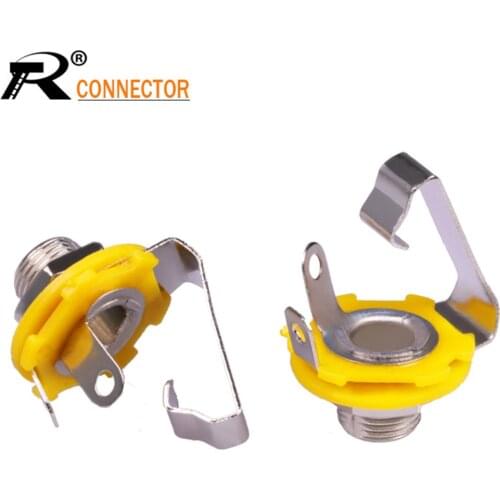 6.35mm 1/4" Mono Chassis Socket Jack Female Panel Mount Solder Connector Jack 6.35mm 3pcs/lot