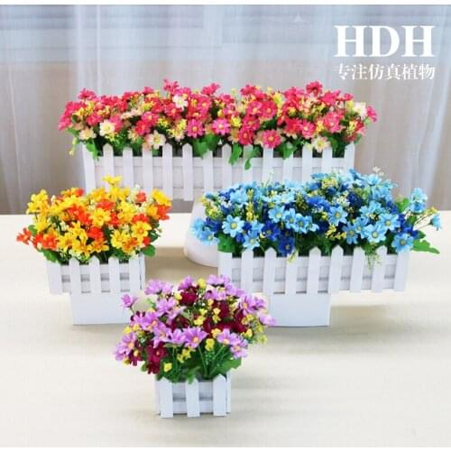 Artificial flower potted decoration fence potted simulation flower suit living room decoration interior decoration plastic
