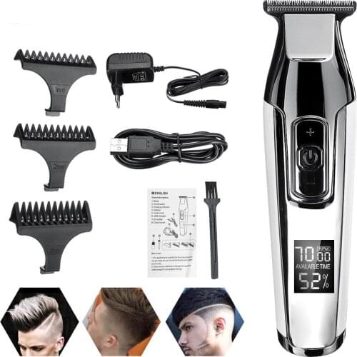 Professional Hair Clipper LCD Display Rechargeable Baldheaded Beard Hair Trimmer Men DIY Cutter Electric Haircut Machine