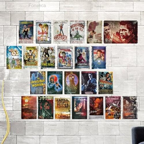 Classic Movie Metal Sign Plaque Metal Vintage Film Tin Sign Metal Poster Wall Decor for Bar Pub Man Cave Decorative Plate