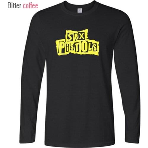 NEW Autumn winter Punk rock Sex Pistols T shirt Men Men Rock Band T-Shirt Men New Long sleeve O Neck Cotton Pistols Top Tee