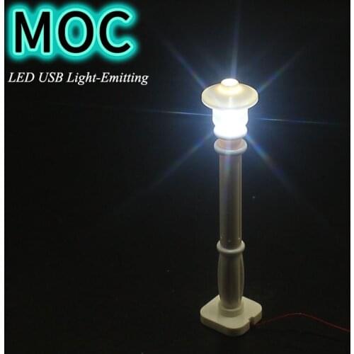City Street Light Building Blocks LED Lamps 7 Ports LED USB Light-Emitting Classic Brick Compatible All Brands Mini Model Light