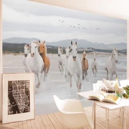Custom Any Size Mural Wallpaper 3D Stereo Horse Animal Wall Painting Living Room Bedroom Home Decor Papel De Parede 3D Wallpaper