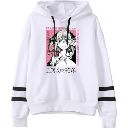 New white Hooded The Quintessential Quintuplets Hoodies Men Women Sweatshirts Hip Hop Girls Comic Pullovers Casual Streetwear