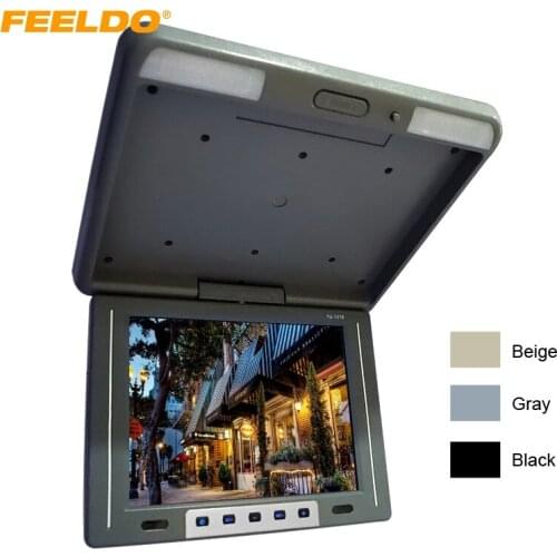FEELDO 12.1" Flip Down TFT LCD Monitor Car/Bus Monitor Roof Mounted Monitor 2-Way Video Input Built-In IR Transmitter #AM1944