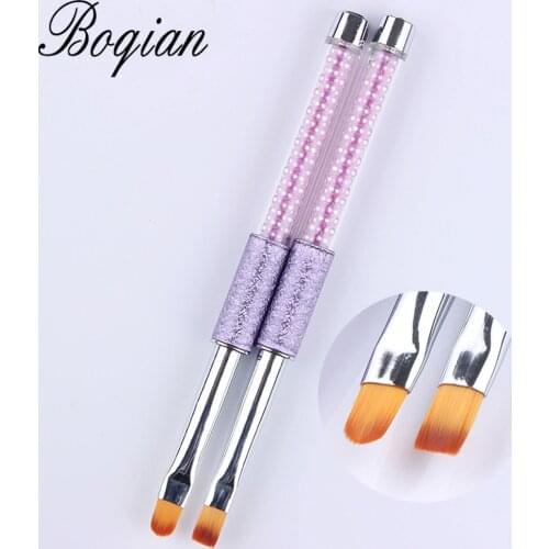 BQAN Nail Flat Brush Nail Art Painting Pen Brush UV Gel Polish Gradient Color pearl Crystal Acrylic Nail