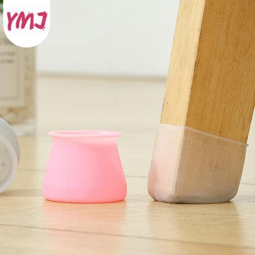Round Square Silicone Chair Leg Caps Non-slip Table Foot Dust Cover Socks Floor Protector Pads Pipe Plug Furniture Leveling Feet