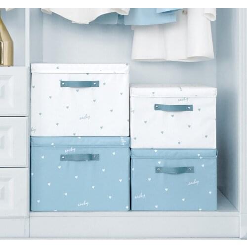 Foldable Storage Box Large Oxford Cloth Wardrobe Clothing Storage Box Portable Sundries Toys Clothes Organizer with Lid