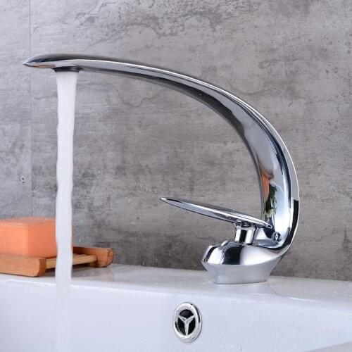 Basin Faucet Modern Bathroom Mixer Tap Brass Washbasin Faucet Single Handle Single Hole Elegant Crane For Bathroom