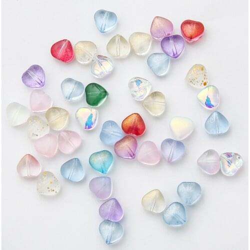 10Pcs/lot Czech Heart Shape Spacer Glass Beads For Jewelry Making Bracelets Diy Accessories Colorful Loose Beads Wholesale