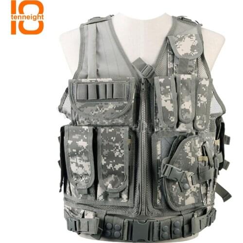 TENNEUGHT Tactical Vest Men CS field Military Hunting vest outdoor Paintball MOLLE Camouflage Vest protective equipment