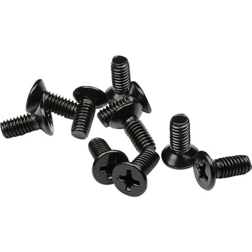 Musiclily Pro Stainless Steel 4mm Countersunk Screws for Strat Tremolo Bridge Block or LP Pickguard Bracket, Black (Set of 10)