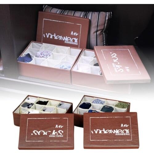 Moisture-proof Foldable Underwear Storage Box Cloth Socks Panty Organizer Household Storage Boxes Save Space