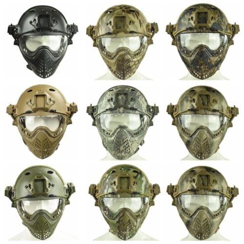 Military War U.S. ARMY PAINTBALL WARGAME CS MULTI-FUNCTION PJ TYPE AIRSOFT CS MILITARY TACTICAL HELMET WITH MASK AND GOGGLE