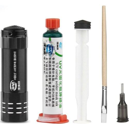 High Quality 10CC Green Oil UV Curable Solder Mask Welding Tool for PCB SMD Circuit Board Solder Paste Flux Oil Repair Tool