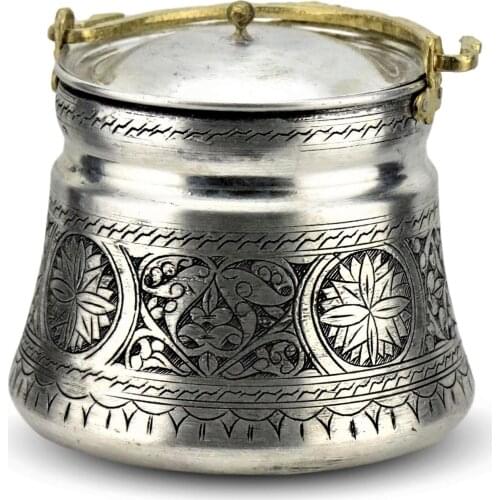 Morya Yogurt Copper Bucket with Lid Handmade Multi Purpose Pot for Stocking Container Utensils Kitchen Accessories 3L