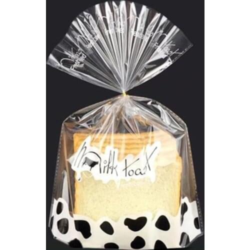 100pcs Clear Cellophane Stand Up Pouch Plastic Bags For Milk Toast Bakery Baking Bread Candy Food Packaging