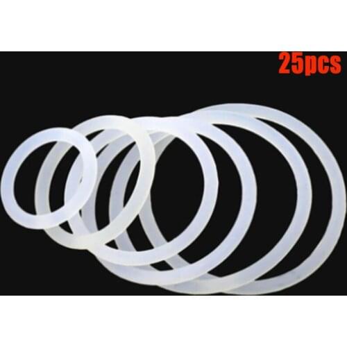 25pcs VMQ White Silicone O Ring Gasket ID M3 ~ 15mm Food Grade Rubber Insulate Round O Shape Seal o-ring silicone rings