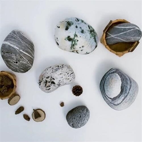 6PCS Pebble Stone Pillow Soft Sofa Simulated Stone Movie Props Cushion Pillow For Creative Home Creative Decor Kids Gifts