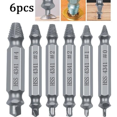 6pcs/set Screw Breaker Screw Remover Stripping Tool Broken Head Screw Removal Tool Bolt Extractor for Stone Glass Tile Punching
