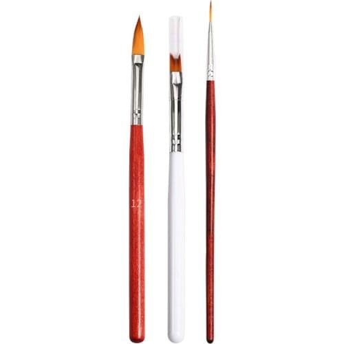 6 Pcs/Bag Nails Painting Tools Irregular Line Mixed Size Fine Brush Pen Nail Gel Builder Carving Dotting Drawing Tools